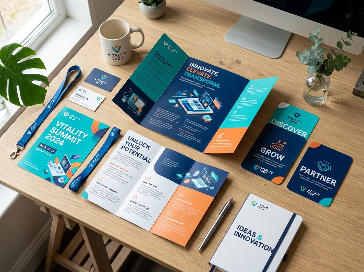 Marketing and promotional materials including flyers, brochures and campaign prints